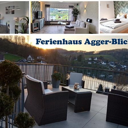 Seeblick-Ferienwohnung Im "Ferienhaus Agger-Blick" Mit Traumhafter Sonnen-Terrasse, Sauna, E-Kamin & Kajak Gummersbach Eksteriør bilde