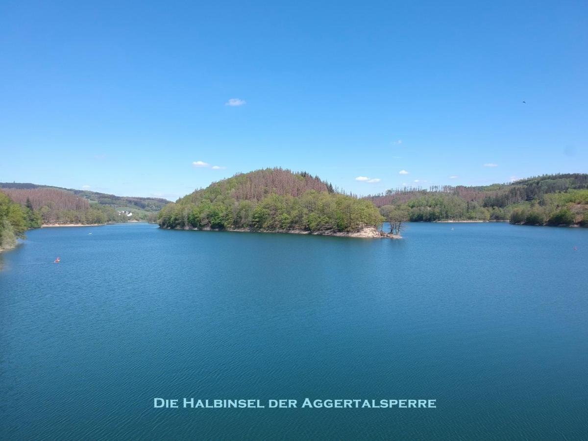 Seeblick-Ferienwohnung Im "Ferienhaus Agger-Blick" Mit Traumhafter Sonnen-Terrasse, Sauna, E-Kamin & Kajak Gummersbach Eksteriør bilde